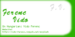 ferenc vido business card